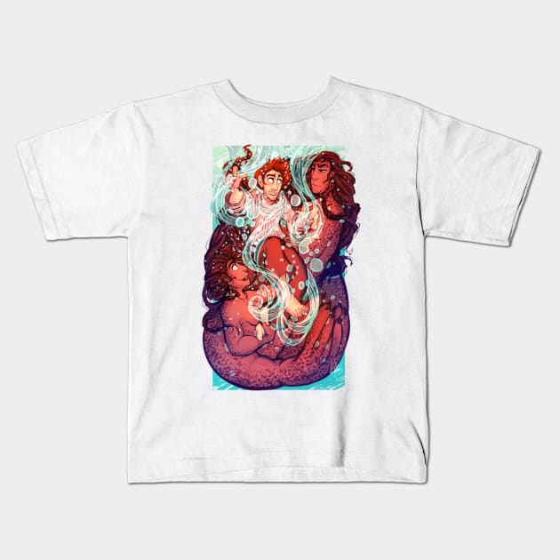 Selkies and Bubbles Kids T-Shirt by CrossRoadArt